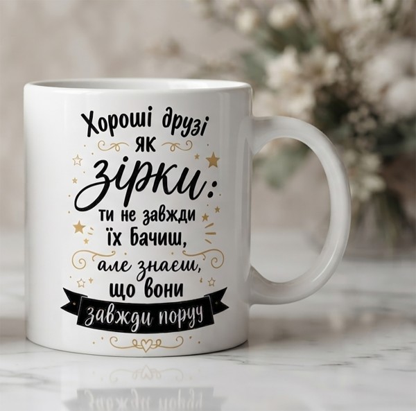 Чашка "Хороші друзі як зірки" Чашка "Хороші друзі як зірки"