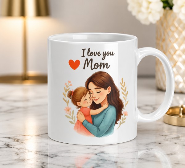 Чашка "I Love You Mom" з мамою та донечкою Чашка "I Love You Mom" з мамою та донечкою