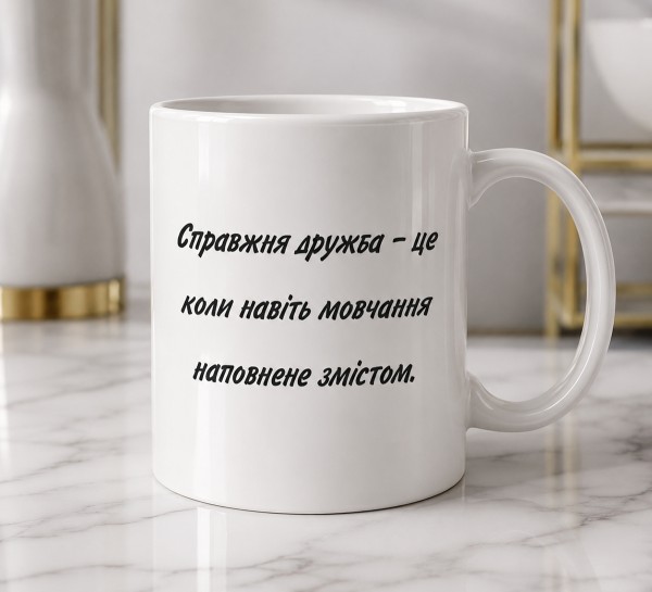 Чашка "Справжня дружба — це коли навіть мовчання наповнене змістом" Чашка "Справжня дружба — це коли навіть мовчання наповнене змістом"