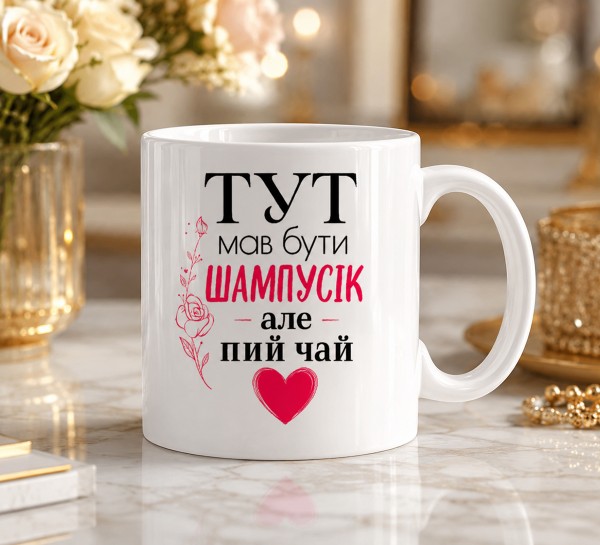 Чашка "Тут мав бути шампусік, але пий чай" Чашка "Тут мав бути шампусік, але пий чай"