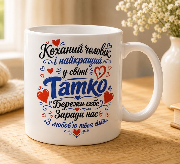 Чашка "Коханий чоловік і найкращий у світі татко" Чашка "Коханий чоловік і найкращий у світі татко"