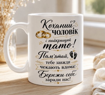 Чашка "Коханий чоловік і найкращий тато! Бережи себе заради нас"