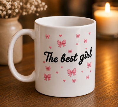 Чашка “The best girl” з рожевими бантиками Чашка “The best girl” з рожевими бантиками