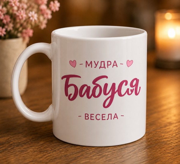 Чашка "Мудра бабуся – весела" Чашка "Мудра бабуся – весела"
