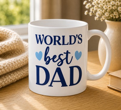 Чашка "World’s Best Dad" із блакитними сердечками Чашка "World’s Best Dad" із блакитними сердечками
