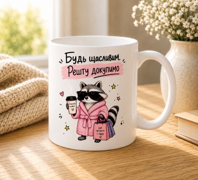 Чашка "Будь щасливим. Решту докупимо"