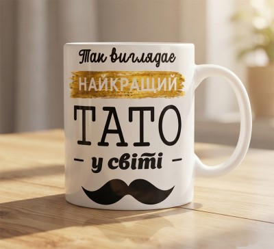 Чашка "Так виглядає найкращий тато у світі" з вусами