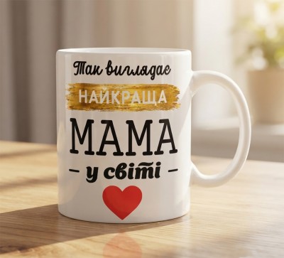 Чашка "Так виглядає найкраща мама у світі" з серцем