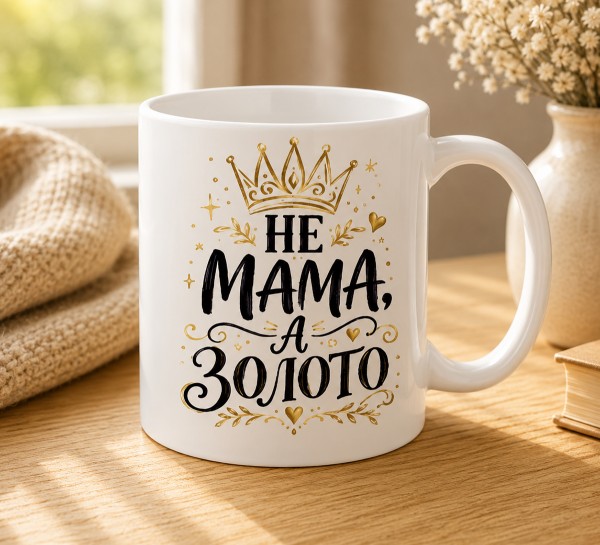 Чашка "Не мама, а золото" з короною