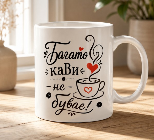Чашка "Багато кави не буває!"