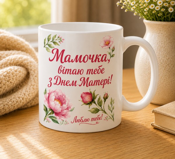 Чашка "Мамочка, вітаю тебе з Днем Матері! Люблю тебе!"