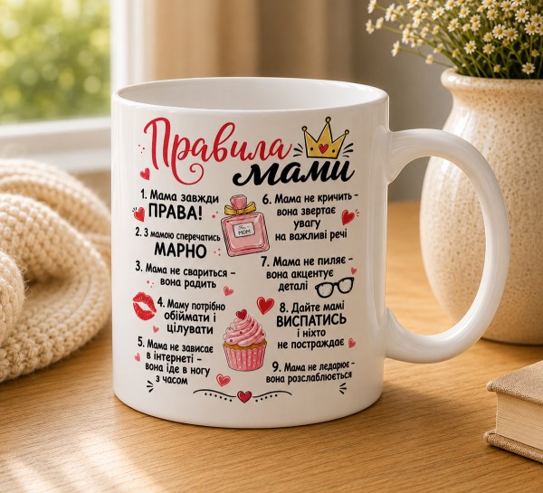 Чашка "Правила мами"
