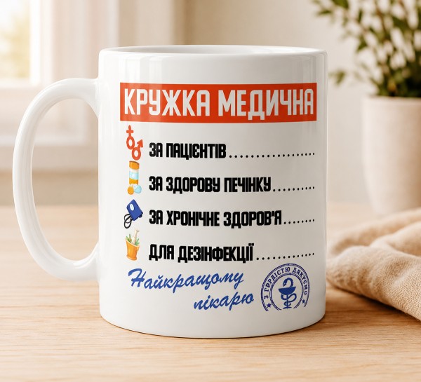 Чашка "Кружка медична — найкращому лікарю"