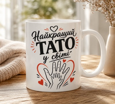 Чашка "Найкращий тато у світі" з долоньками