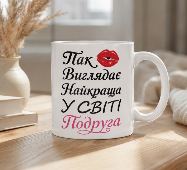 Чашка "Так виглядає найкраща у світі подруга" з поцілунком