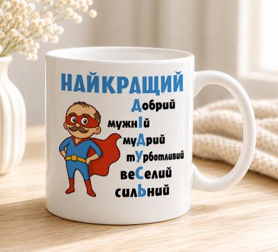 Чашка "Найкращий дідусь" із супергероєм
