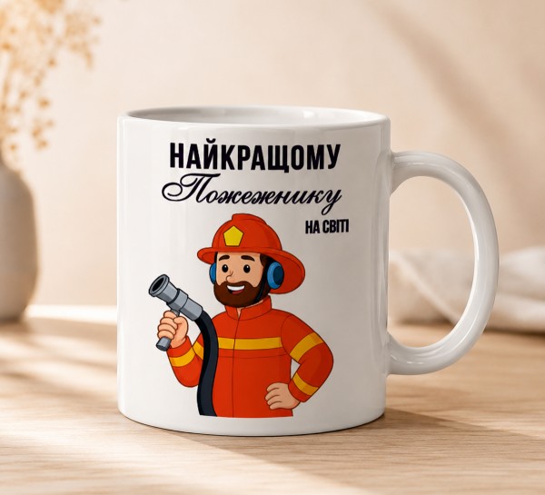 Чашка "Найкращому пожежнику на світі"