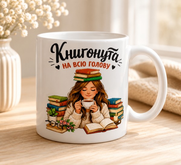 Чашка "Книгонута на всю голову"