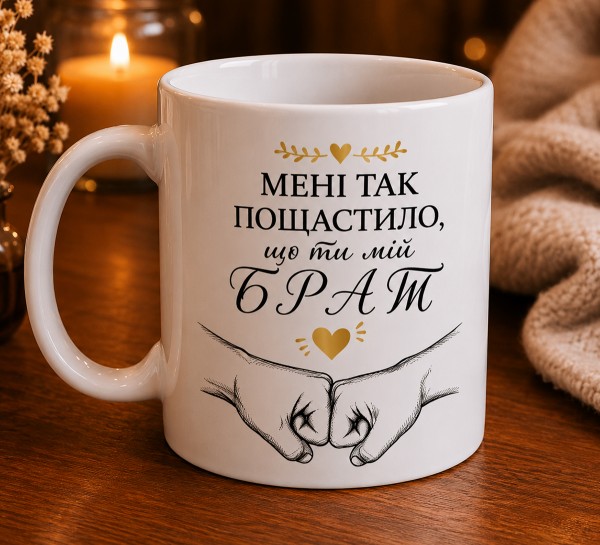 Чашка "Мені так пощастило, що ти мій брат" Чашка "Мені так пощастило, що ти мій брат"