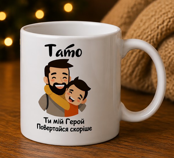 Чашка "Тато, ти мій Герой. Повертайся скоріше"