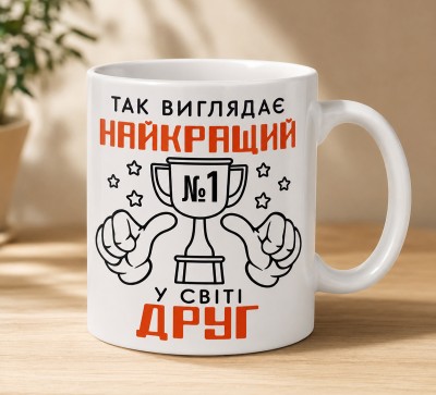 Чашка "Так виглядає найкращий №1 у світі друг" Чашка "Так виглядає найкращий №1 у світі друг"