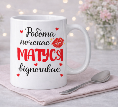 Чашка "Робота почекає, матуся відпочиває" Чашка "Робота почекає, матуся відпочиває"