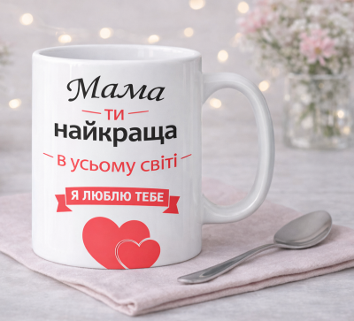 Чашка "Мама ти найкраща в усьому світі. Я люблю тебе" Чашка "Мама ти найкраща в усьому світі. Я люблю тебе"