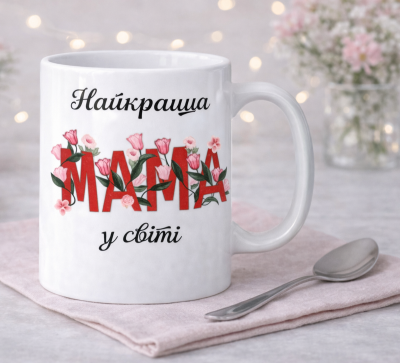 Чашка "Найкраща мама у світі"з квітами