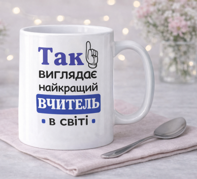 Чашка "Найкращий вчитель в світі" для чоловіка Чашка "Найкращий вчитель в світі" для чоловіка