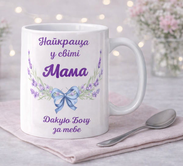 Чашка "Найкраща у світі мама. Дякую Богу за тебе"