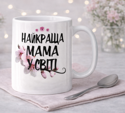 Чашка "Найкраща мама у світі"квітковий дизайн