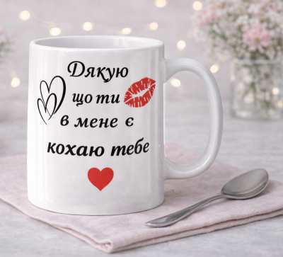 Чашка "Дякую, що ти в мене є — кохаю тебе"