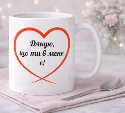 Чашка "Дякую, що ти в мене є!"з серцем