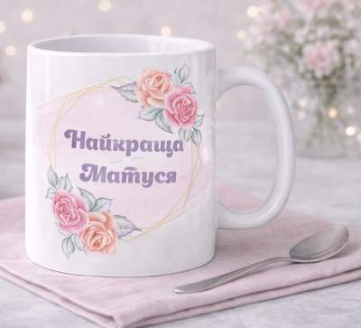Чашка "Найкраща матуся"з трояндами