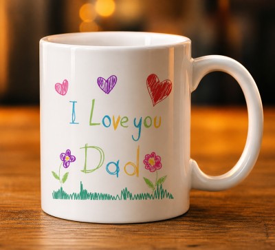 Чашка "I Love You Dad" з малюнком та сердечками Чашка "I Love You Dad" з малюнком та сердечками