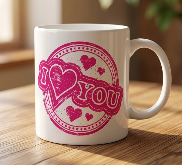 Чашка "I Love You" з сердечками