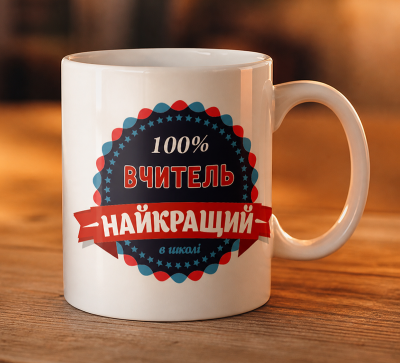 Чашка "100% Вчитель найкращий в школі"