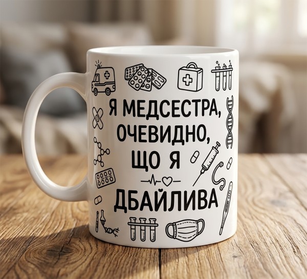 Чашка "Я медсестра, очевидно, що я дбайлива"