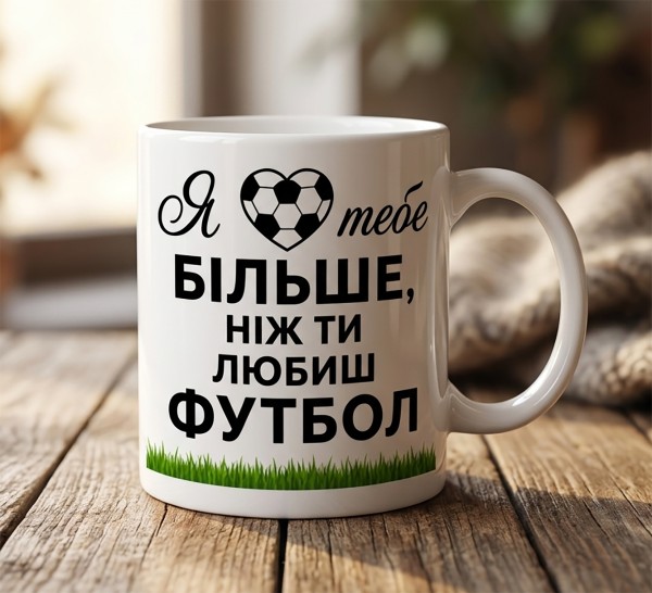 Чашка "Я люблю тебе більше, ніж ти любиш футбол"