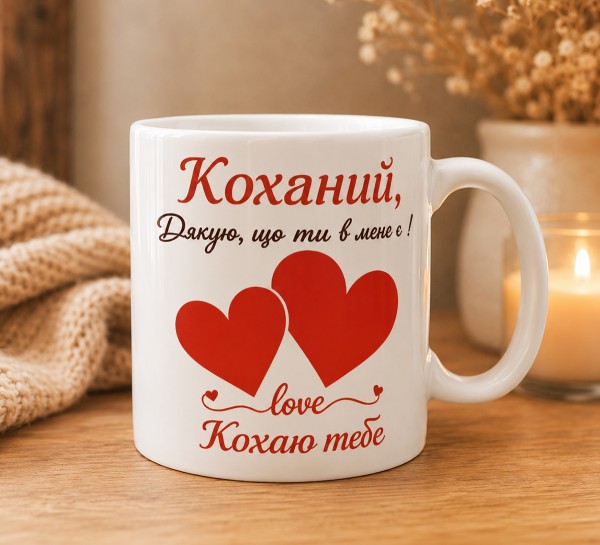 Чашка "Коханий, дякую що ти в мене є"