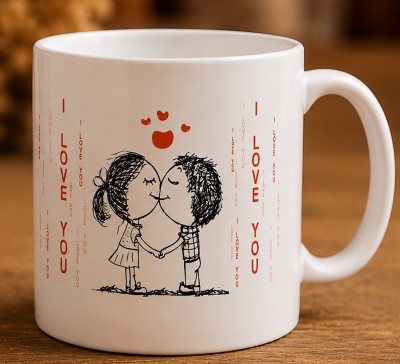 Чашка "Love You" з закоханою парою Чашка "Love You" з закоханою парою