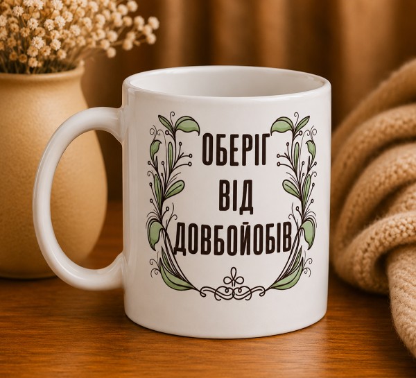 Чашка “Оберіг від довб***ів”