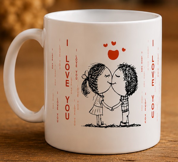 Чашка "Love You" з закоханою парою Чашка "Love You" з закоханою парою