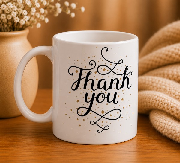 Чашка "Thank You" із золотистими зірочками Чашка "Thank You" із золотистими зірочками