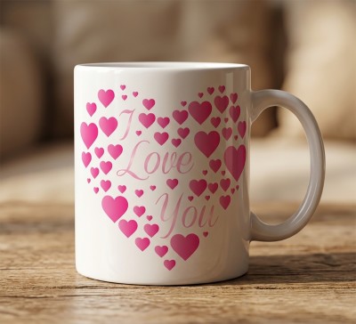 Чашка "I Love You" з рожевими сердечками