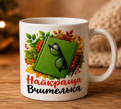 Чашка "Найкраща Вчителька"в осінньому стилі