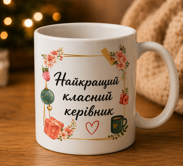 Чашка "Найкращий класний керівник"з квітами
