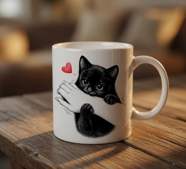 Чашка "Милий котик з сердечком"