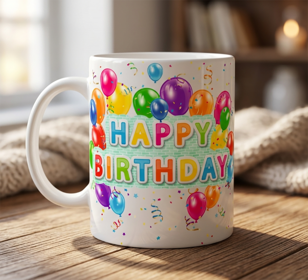 Чашка "Happy Birthday" з кульками Чашка "Happy Birthday" з кульками