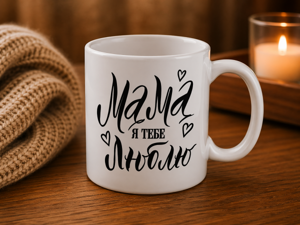 Чашка "Мама, я тебе люблю"